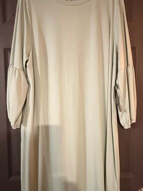 As U Wish Women's Light Green/Blue Long Sleeve Shift Dress from Belk